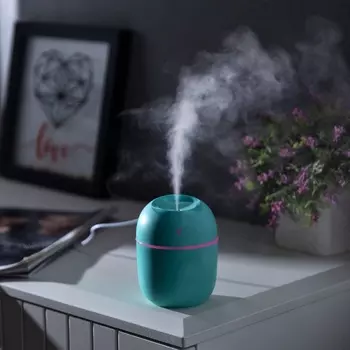 Увлажнитель воздуха, Luazon HM-20 ультразвуковой, 0.22 л, 1.5 Вт, USB, зелёный