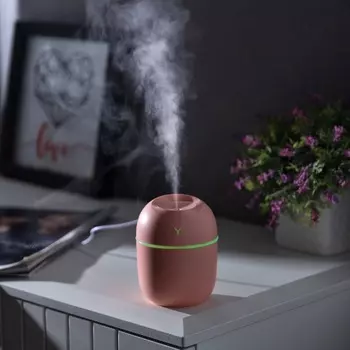 Увлажнитель воздуха, Luazon HM-20 ультразвуковой, 0.22 л, 1.5 Вт, USB, розовый