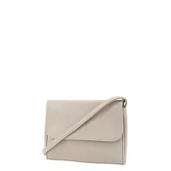 В2749 Сумка мессенджер, отдел на клапане, цвет серо-бежевый 21х26х7см