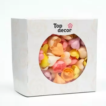 Вафельные розы Top decor, малые, микс, набор 145 шт.