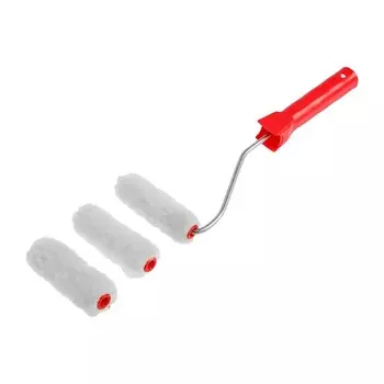 Валик ЛОМ, нат.мех, 100 мм, рукоятка d=6 мм, D=16 мм, ворс 16 мм, 2 запасных ролика