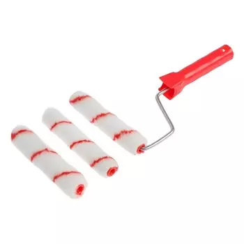 Валик ЛОМ, полиамид, 150 мм, рукоятка d=6 мм, D=16 мм, ворс 10 мм, 2 запасных ролика