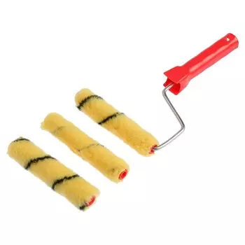 Валик ЛОМ, полиэстер, 150 мм, рукоятка d=6 мм, D=16 мм, ворс 10 мм, 2 запасных шубки