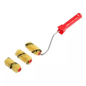 Валик ЛОМ, полиэстер, 75 мм, рукоятка d=6 мм, D=16 мм, ворс 10 мм, 2 запасных шубки