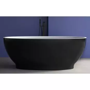Ванна акриловая ABBER AB9207MB, 165х80х60 см, глубина 450 мм, черная, матовая