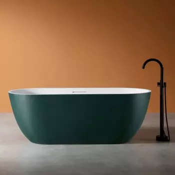 Ванна из искусственного камня ABBER Frankfurt AM9941MBG, 170х75х60 см, темно-зеленая