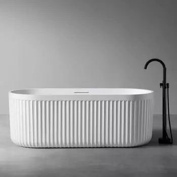 Ванна из искусственного камня ABBER Stuttgart AM9925, 170х75х60 см, белая, матовая