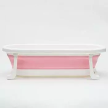 Ванночка детская складная со сливом, 75 см., цвет розовый