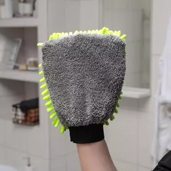 Варежка для деликатной уборки Raccoon, 2215 см, 47 г, микрофибра букли двухсторонняя