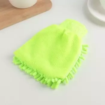 Варежка для уборки Доляна «Букли», микрофибра односторонняя, 1520 см, МИКС