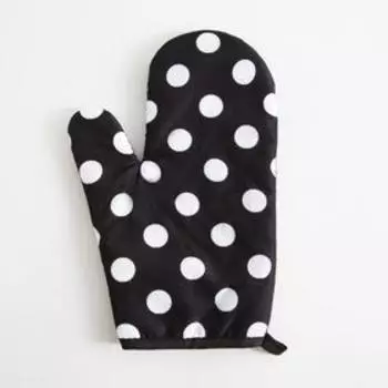 Варежка Доляна "Горох" цв.черный 26*16 см, 100% п/э