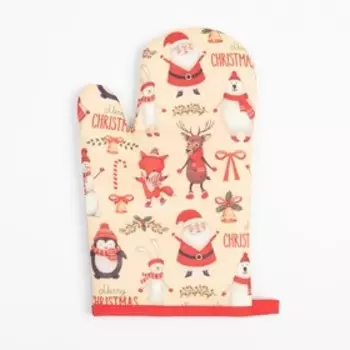 Варежка-прихватка Доляна «Животные» 26х16 см, 100% п/э