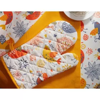 Варежка-прихватка Birds, размер 18х30 см, цвет желтый