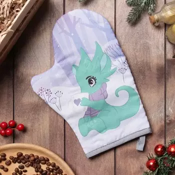 Варежка-прихватка «Доляна. Чаепитие в лесу», 2028 см, 35% хлопок, 65% п/э, ватин 250 г/м