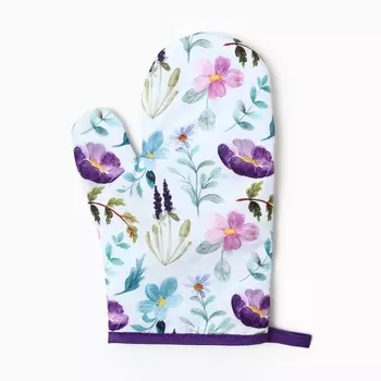 Варежка-прихватка «Доляна. Цветочки», 2616 см, 100%п/э