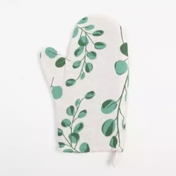Варежка-прихватка Доляна "Эвкалипт" 20х27 см, 100% хлопок, ватин 250 г/м2