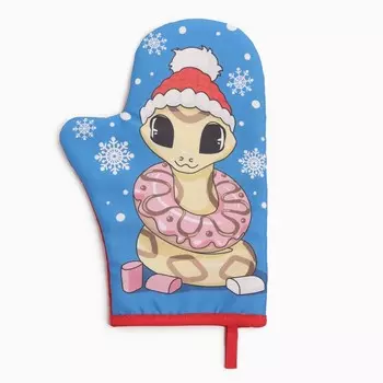 Варежка-прихватка новогодняя Доляна Мagic snake 20х28 см, 35% хл, 65% пэ, ватин 250 г/м2