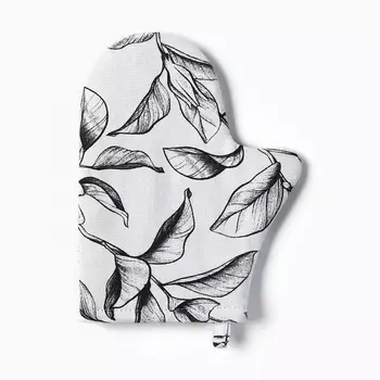 Варежка-прихватка «Доляна» Plant leaves, 2027 см, 100% хлопок, 250 г/м