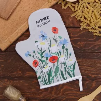 Варежка-прихватка «Доляна. Полевые цветы», 2028 см, 35% хлопок, 65% п/э, ватин 250 г/м