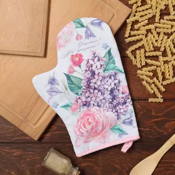 Варежка-прихватка «Доляна. Улыбнись», 2028 см, 35% хлопок, 65% п/э, ватин 250 г/м