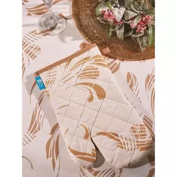 Варежка-прихватка Golden frost, размер 18х30 см, завитки, бежевый