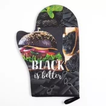 Варежка-прихватка Этель BLACK 20х27см,100% хлопок, ватин 250г/м2