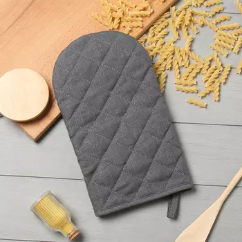 Варежка-прихватка «Этель» ECO grey, 1528 см, 100% лён, 245 г/м