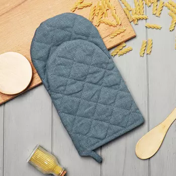 Варежка-прихватка «Этель» ECO turquoise, 1528 см, 100% лён, 245 г/м