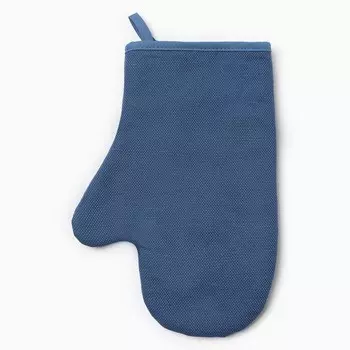 Варежка-прихватка «Этель» Freedom, 2028 см, синяя, лён 56%, хлопок 44%, 405 г/м