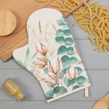 Варежка-прихватка «Этель. Хлопок», 2028 см, саржа, 100% хлопок, ватин 250 г/м