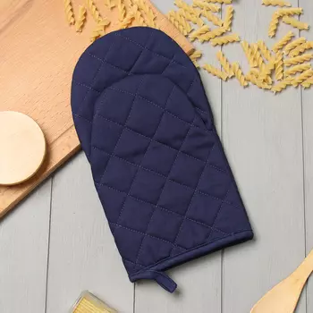 Варежка-прихватка «Этель» Kitchen, синяя, 1528 см, саржа, 100% хлопок