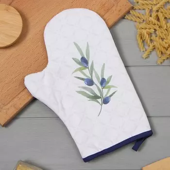 Варежка-прихватка «Этель. Олива», 2028 см, саржа, 100% хлопок, ватин 250 г/м