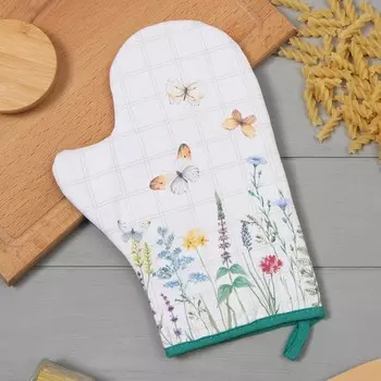 Варежка-прихватка «Этель. Полевые цветы», 2028 см, саржа, 100% хлопок, ватин 250 г/м