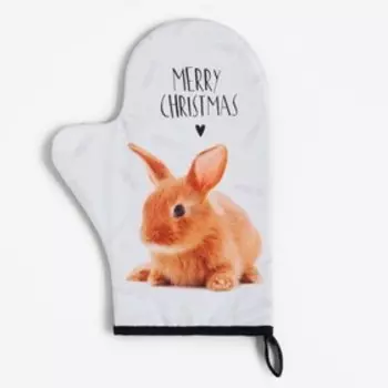 Варежка-прихватка "Little bunny" 20х28 см, саржа, 100% х/л, ватин 250 г/м2