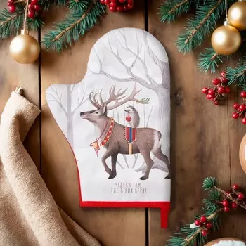 Варежка-прихватка Этель «Лесные звери» 2028 см, саржа, 100% хлопок, ватин 250 г/м