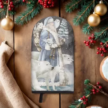 Варежка-прихватка новогодняя Этель Мгновения зимы 15х28см,саржа, 100% хл, ватин 250г/м2