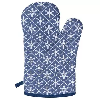 Варежка-прихватка Snowflakes blue, размер 18х30 см