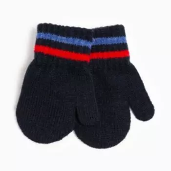 Варежки детские, цвет чёрный, размер 14 (4-6 лет)
