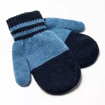 Варежки детские,цвет синий, размер 17