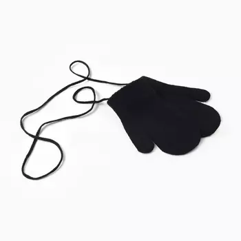 Варежки детские MINAKU, чёрные, 14 см