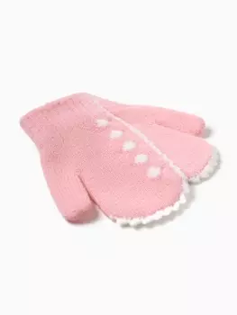 Варежки детские MINAKU, розовые, 15 см