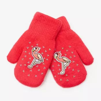 Варежки двойные для девочки, цвет МИКС, 4-7 лет