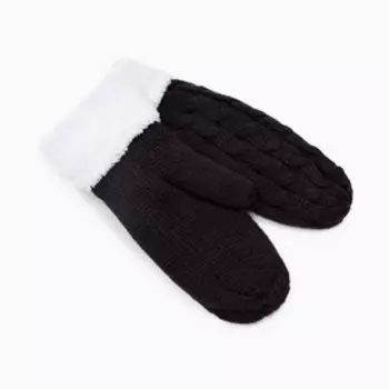 Варежки трикотажные, цвет чёрный, размер 24