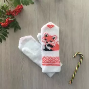 Варежки женские, цвет белый, размер 18