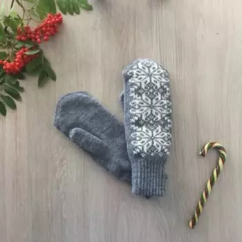 Варежки женские, цвет серый, размер 18