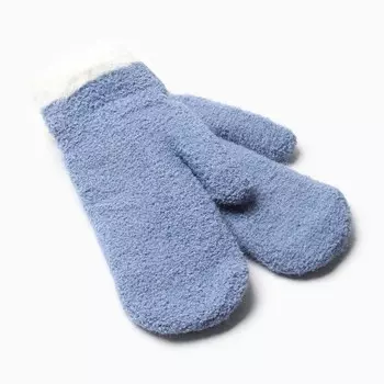 Варежки женские на иск.меху MINAKU опушка 22 см синий