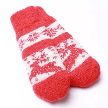 Варежки женские шерстяные "Олень со снежинкой", цвет микс, размер 20-22