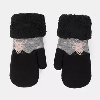 Варежки женские ВЖ631 цвет черный, р-р 7-8