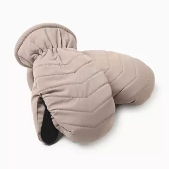 Варежки зимние детские MINAKU, бежевые, 18 см