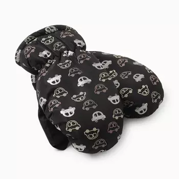 Варежки зимние детские MINAKU, чёрные, 18 см